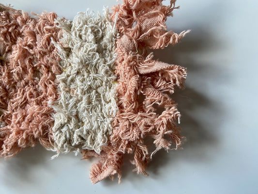 Sustainable Pink and White Handwoven Coaster