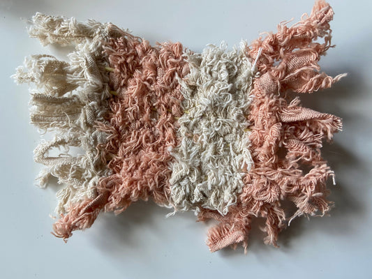 Sustainable Pink and White Handwoven Coaster