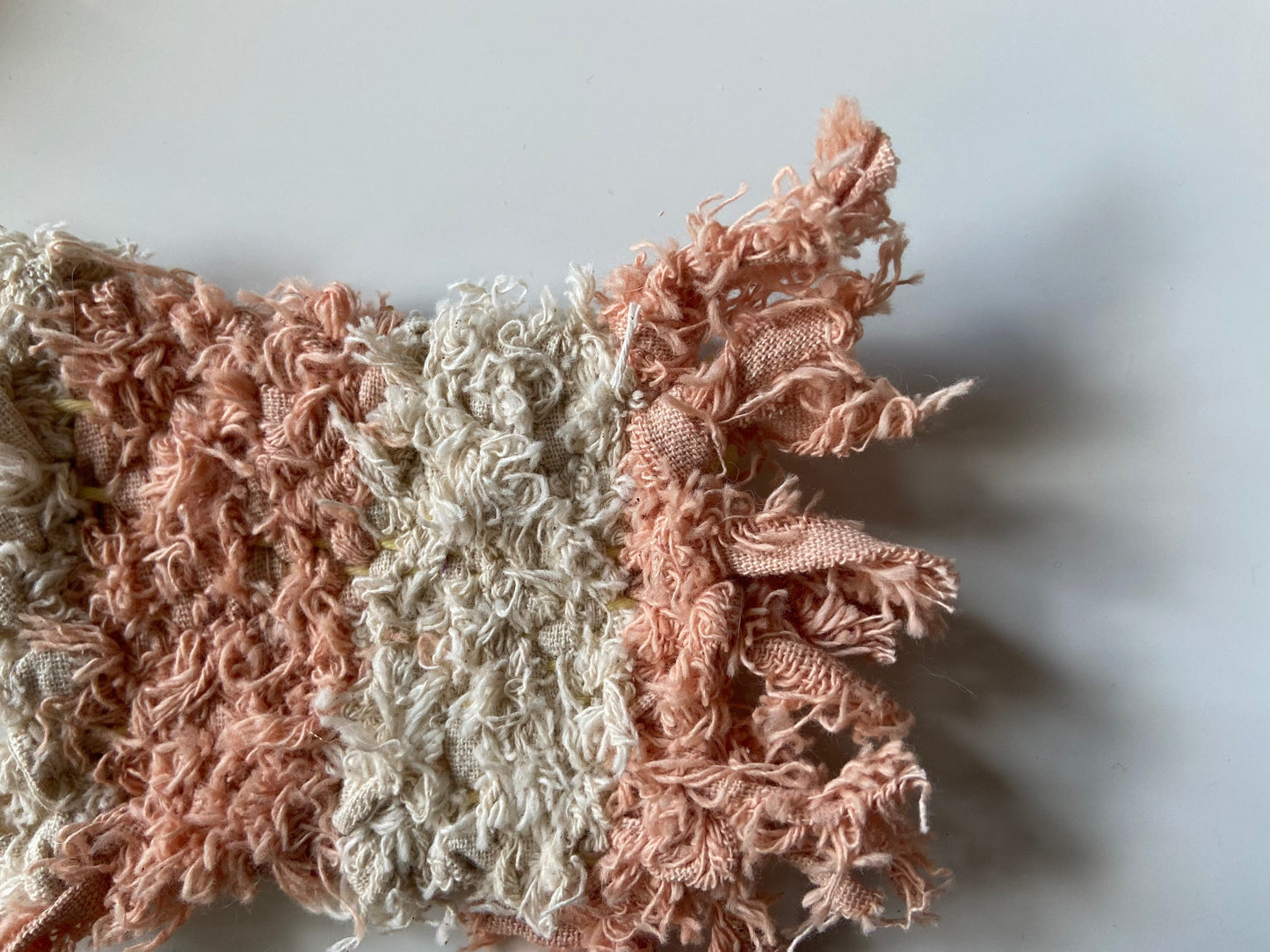 Sustainable Pink and White Handwoven Coaster